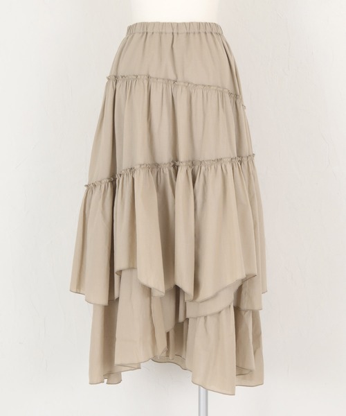 titivate（ティティベイト）の「ランダムティアードスカート（スカート・レディース・モカ/アイボリー/ブラック/ライトカーキ/グレイッシュベージュ・M/S/L）」の14枚目の写真