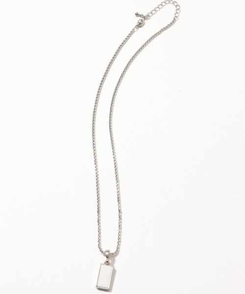 PBLIM（ページボーイリム）の「【PAGEBOYLIM】プレートネックレス（ネックレス・レディース・ホワイト/ブラック・FREE）」の5枚目の写真