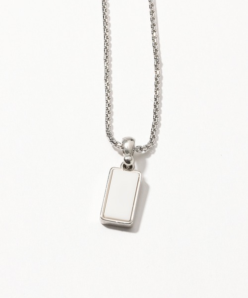 PBLIM（ページボーイリム）の「【PAGEBOYLIM】プレートネックレス（ネックレス・レディース・ホワイト/ブラック・FREE）」の6枚目の写真