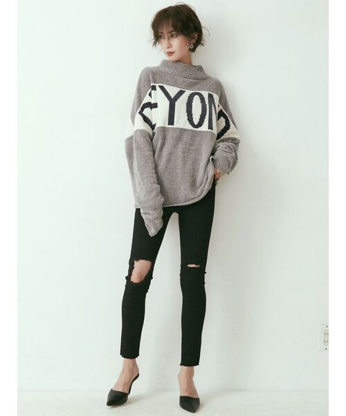 GYDA(ジェイダ)の「H/W KNEEダメージデザインカラーパンツ(チノパンツ・レディース・ブラック/ベージュ・SMALL/MEDIUM/X-SMALL)」の7枚目の写真