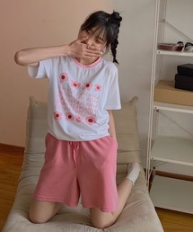 HALEY PESCA/リンガーネック フラワーTシャツセットアップ