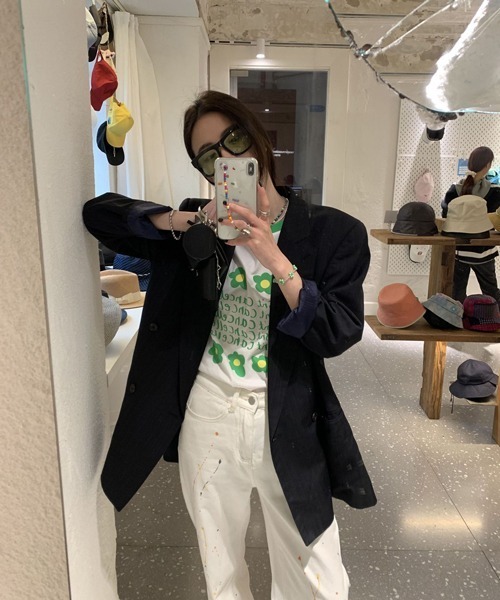 HALEY PESCA（ヘーリーペスカ）の「HALEY PESCA/リンガーネック フラワーTシャツセットアップ（セットアップ・レディース・パープル/ピンク/ブルー/グリーン・FREE）」の5枚目の写真