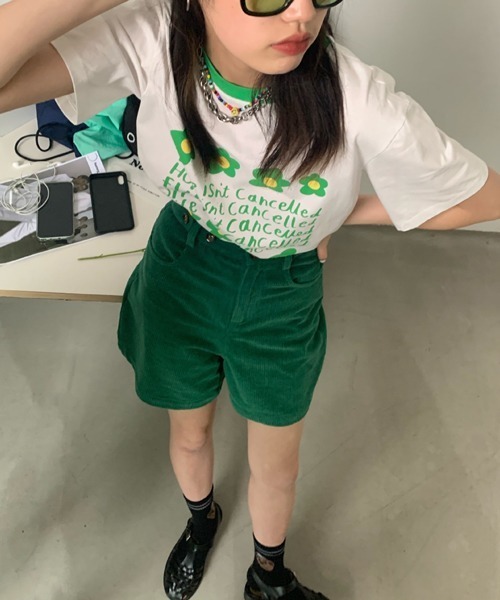 HALEY PESCA（ヘーリーペスカ）の「HALEY PESCA/リンガーネック フラワーTシャツセットアップ（セットアップ・レディース・パープル/ピンク/ブルー/グリーン・FREE）」の13枚目の写真