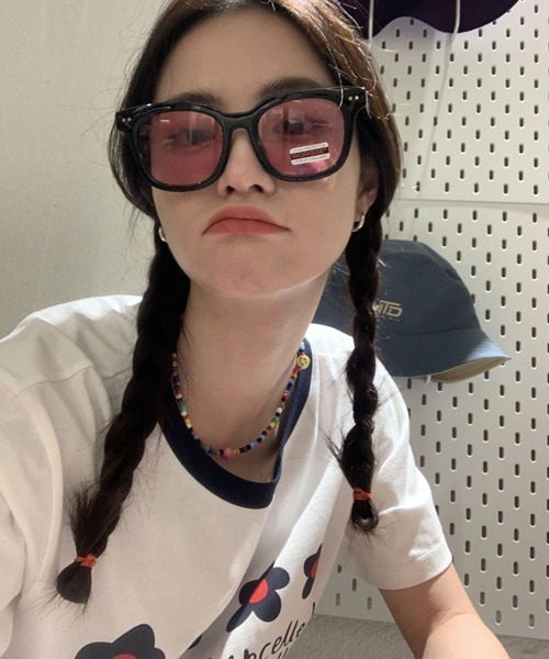 HALEY PESCA（ヘーリーペスカ）の「HALEY PESCA/リンガーネック フラワーTシャツセットアップ（セットアップ・レディース・パープル/ピンク/ブルー/グリーン・FREE）」の16枚目の写真