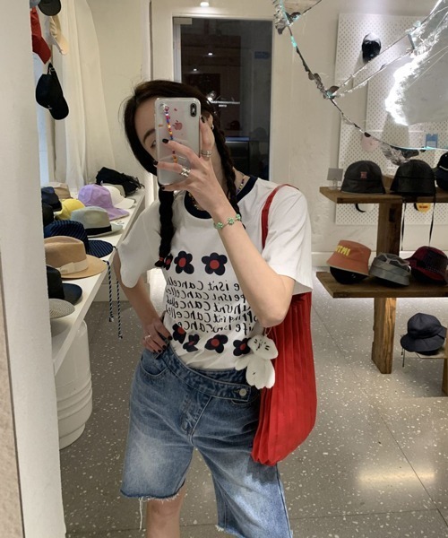 HALEY PESCA（ヘーリーペスカ）の「HALEY PESCA/リンガーネック フラワーTシャツセットアップ（セットアップ・レディース・パープル/ピンク/ブルー/グリーン・FREE）」の22枚目の写真