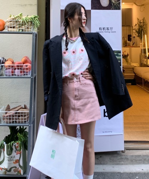 HALEY PESCA（ヘーリーペスカ）の「HALEY PESCA/リンガーネック フラワーTシャツセットアップ（セットアップ・レディース・パープル/ピンク/ブルー/グリーン・FREE）」の17枚目の写真