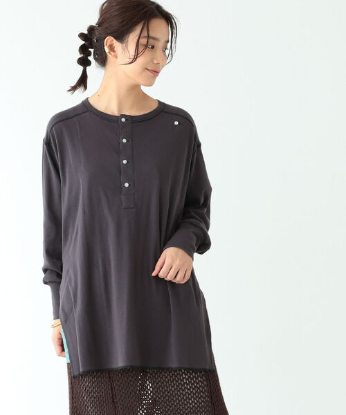 BEAMS BOY（ビームスボーイ）の「BEAMS BOY / ミリタリー リブ ヘンリーネック ロングスリーブ（Tシャツ/カットソー・レディース・ミント/ナチュラル/チャコールグレー・ONE SIZE）」の8枚目の写真