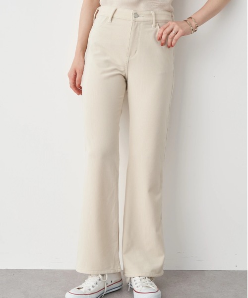 Lee（リー）の「Lee×earth フレアニットコールパンツ（その他パンツ・レディース・ブラック/オフホワイト/モカ・S/M）」の2枚目の写真