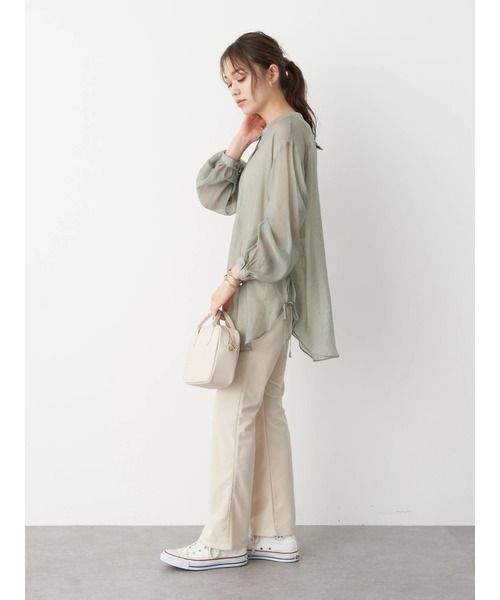 Lee（リー）の「Lee×earth フレアニットコールパンツ（その他パンツ・レディース・ブラック/オフホワイト/モカ・S/M）」の13枚目の写真