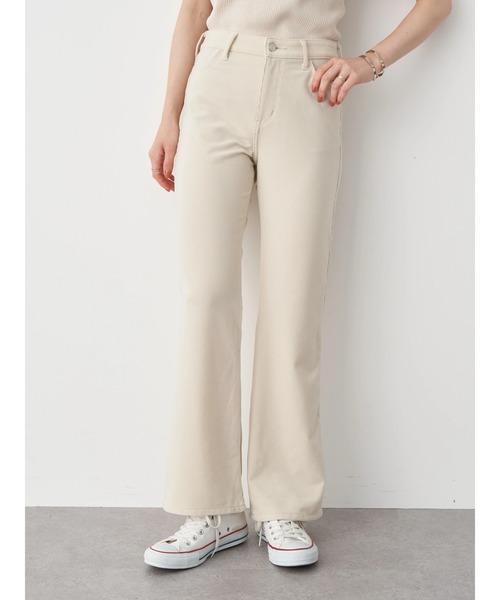 Lee（リー）の「Lee×earth フレアニットコールパンツ（その他パンツ・レディース・ブラック/オフホワイト/モカ・S/M）」の4枚目の写真