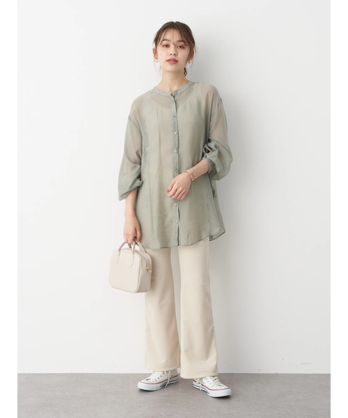 Lee（リー）の「Lee×earth フレアニットコールパンツ（その他パンツ・レディース・ブラック/オフホワイト/モカ・S/M）」の11枚目の写真