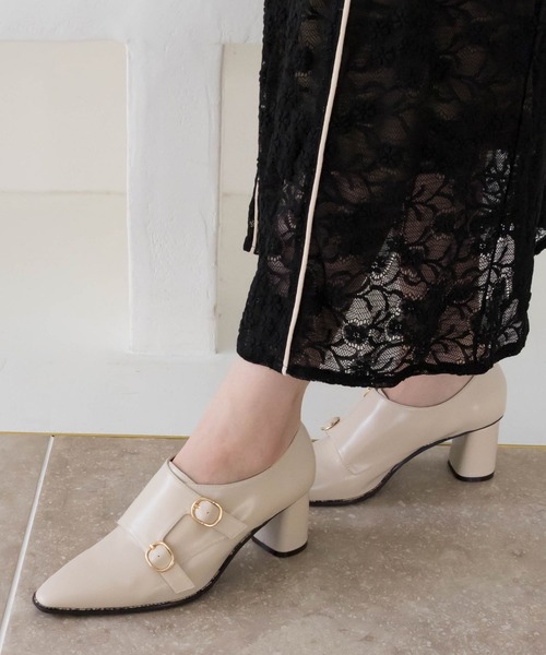 RANDA（ランダ）の「ソフト モンクストラップシューズ（ドレスシューズ・レディース・ダークブラウン/ブラック/アイボリー・L/M/LL/S）」の2枚目の写真