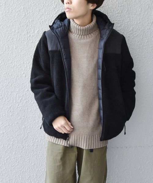 TAION(タイオン)の「【WEB限定/SHIPS any別注】 TAION: ボアフリース ナイロン リバーシブル マウンテン ダウンパーカー◇(マウンテンパーカー・メンズ・ブラック/オリーブ/カーキ・X-LARGE/LARGE/MEDIUM)」の14枚目の写真