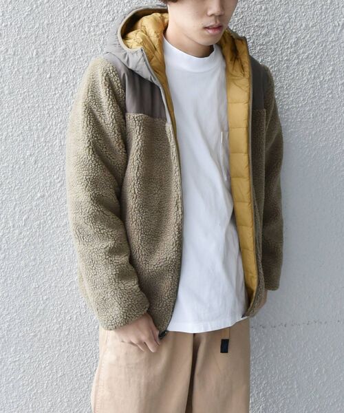 TAION(タイオン)の「【WEB限定/SHIPS any別注】 TAION: ボアフリース ナイロン リバーシブル マウンテン ダウンパーカー◇(マウンテンパーカー・メンズ・ブラック/オリーブ/カーキ・X-LARGE/LARGE/MEDIUM)」の11枚目の写真