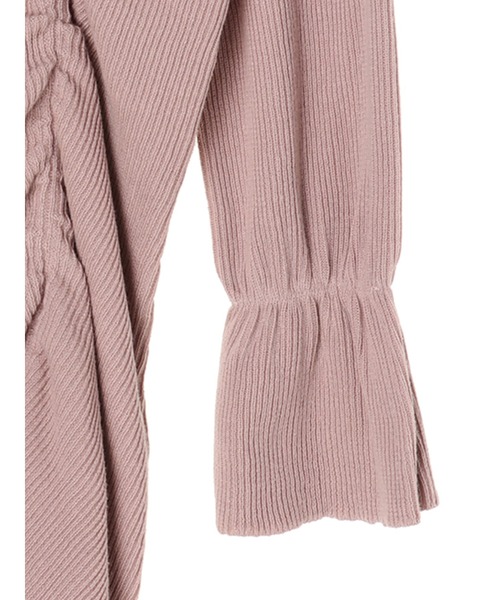 Honey Salon（ハニーサロン）の「パールバックルシャーリングニットワンピース（ワンピース・レディース・ブラック/ピンク・FREE）」の14枚目の写真