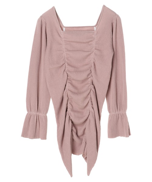 Honey Salon（ハニーサロン）の「パールバックルシャーリングニットワンピース（ワンピース・レディース・ブラック/ピンク・FREE）」の6枚目の写真