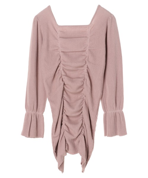 Honey Salon（ハニーサロン）の「パールバックルシャーリングニットワンピース（ワンピース・レディース・ブラック/ピンク・FREE）」の19枚目の写真