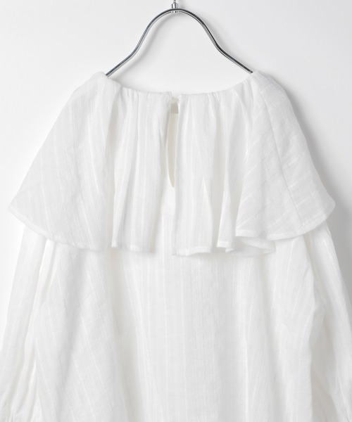 GLOBAL WORK（グローバルワーク）の「【キッズ】ラッフルフリルブラウス７分袖/215374（シャツ/ブラウス・キッズ・ホワイト/ブラック/カーキ・110cm/100cm/120cm/130cm/140cm/150cm/160cm）」の10枚目の写真