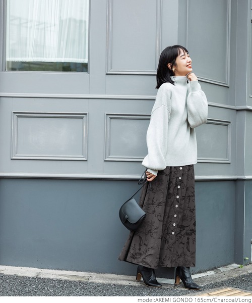 coca(coca)(コカ)の「大人花柄スカート(スカート・レディース・チャコールグレー・SHORT/LONG)」の8枚目の写真