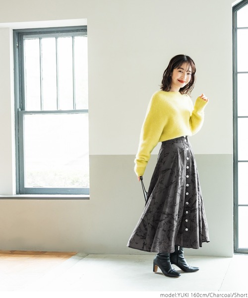 coca(coca)(コカ)の「大人花柄スカート(スカート・レディース・チャコールグレー・SHORT/LONG)」の2枚目の写真