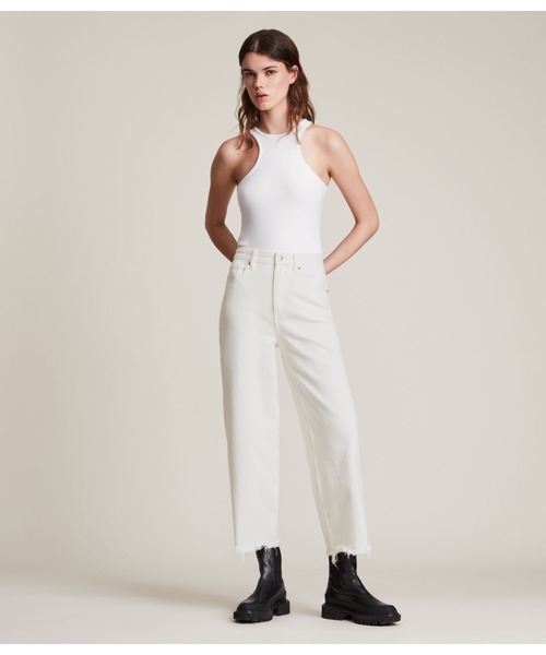 ALLSAINTS(オールセインツ)の「JAYCE HIGH RISE WIDE LEG JEANS, WHITE | JAYCE ハイ ライズ ワイド LEG ジーンズ, ホワイト(デニムパンツ・レディース・ホワイト・27/26/24/25/28)」の8枚目の写真