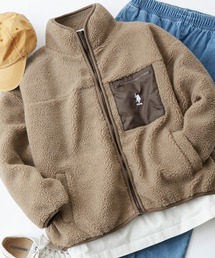 U.S. POLO ASSN. / ユーエスポロアッスン 別注 ビッグシルエット ボンディング ボアフリース スタンドジップブルゾン