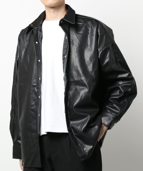 DANKE SCHON（ダンケシェーン）の「DankeSchon/ダンケシェーン/エコレザーシャツ/EcoLether Shirt（シャツ/ブラウス・メンズ・ブラック・FREE）」の7枚目の写真