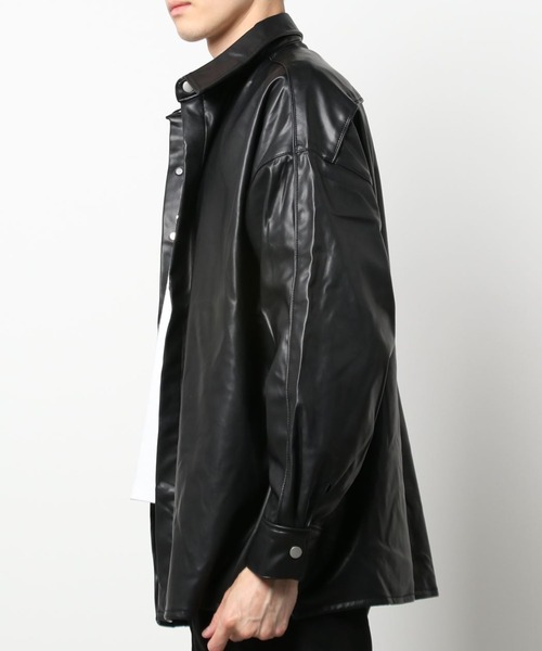 DANKE SCHON（ダンケシェーン）の「DankeSchon/ダンケシェーン/エコレザーシャツ/EcoLether Shirt（シャツ/ブラウス・メンズ・ブラック・FREE）」の6枚目の写真