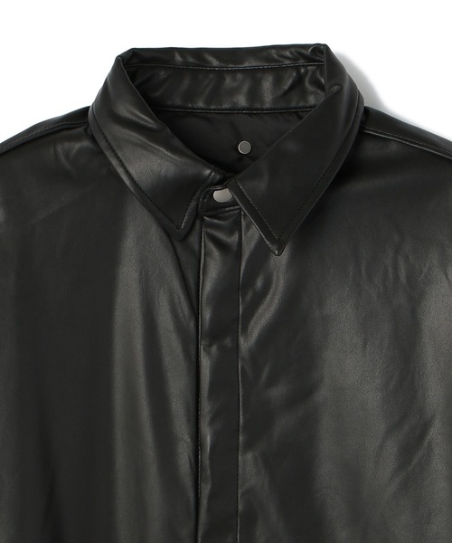 DANKE SCHON（ダンケシェーン）の「DankeSchon/ダンケシェーン/エコレザーシャツ/EcoLether Shirt（シャツ/ブラウス・メンズ・ブラック・FREE）」の14枚目の写真