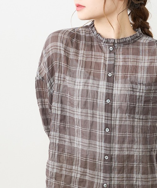 PUAL CE CIN（ピュアルセシン）の「シャーリング襟フリルブラウス（シャツ/ブラウス・レディース・その他1/その他2/その他3/その他4/その他5・FREE）」の4枚目の写真