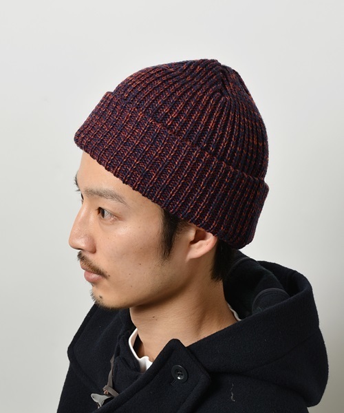 SHIPS JET BLUE（シップスジェットブルー）の「JB: スラブミックス ニット帽 made in Japan（ニットキャップ/ビーニー・メンズ・グレー/レッド/ネイビー・ONE SIZE）」の3枚目の写真