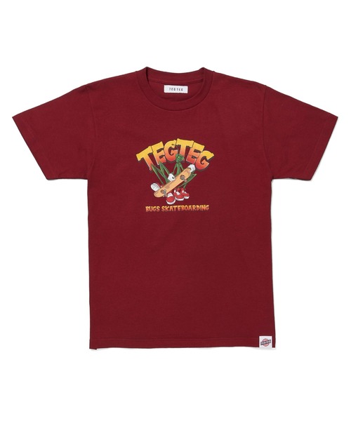 TEG TEG(テグテグ)の「BUGS SKATE BOARDING T SHIRT Adult(Tシャツ/カットソー・メンズ・ホワイト/バーガンディー・SMALL)」の2枚目の写真