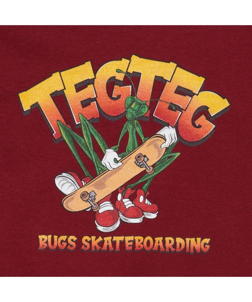 TEG TEG(テグテグ)の「BUGS SKATE BOARDING T SHIRT Adult(Tシャツ/カットソー・メンズ・ホワイト/バーガンディー・SMALL)」の8枚目の写真