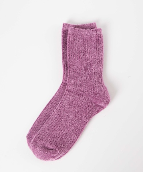 WEGO（ウィゴー）の「WEGO/ベロアモールソックス（ソックス/靴下・レディース・ブルー系その他/オフホワイト/その他1/その他3/ベージュ/オレンジ/ブラウン/イエロー/その他4/パープル/その他2/ホワイト/ライム/ブラック・23-25cm）」の8枚目の写真