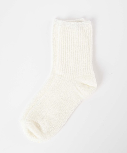 WEGO（ウィゴー）の「WEGO/ベロアモールソックス（ソックス/靴下・レディース・ブルー系その他/オフホワイト/その他1/その他3/ベージュ/オレンジ/ブラウン/イエロー/その他4/パープル/その他2/ホワイト/ライム/ブラック・23-25cm）」の2枚目の写真