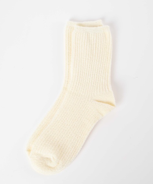 WEGO（ウィゴー）の「WEGO/ベロアモールソックス（ソックス/靴下・レディース・ブルー系その他/オフホワイト/その他1/その他3/ベージュ/オレンジ/ブラウン/イエロー/その他4/パープル/その他2/ホワイト/ライム/ブラック・23-25cm）」の3枚目の写真