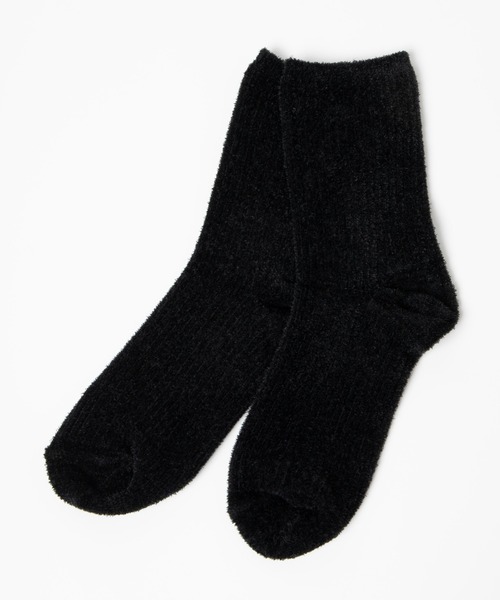 WEGO（ウィゴー）の「WEGO/ベロアモールソックス（ソックス/靴下・レディース・ブルー系その他/オフホワイト/その他1/その他3/ベージュ/オレンジ/ブラウン/イエロー/その他4/パープル/その他2/ホワイト/ライム/ブラック・23-25cm）」の4枚目の写真