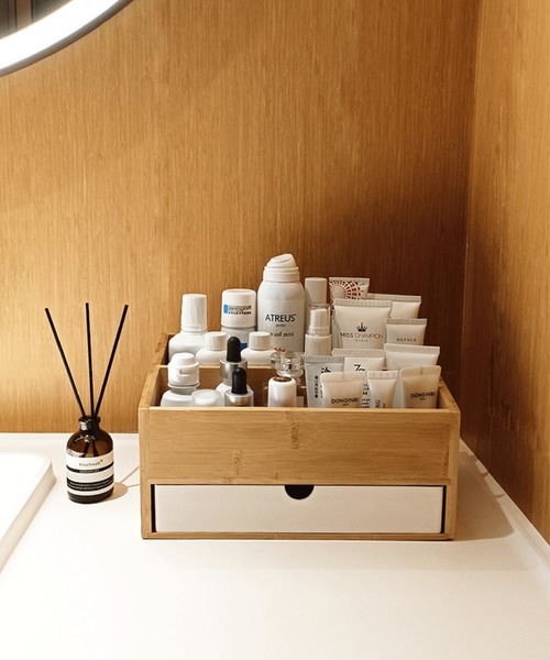 aimoha（アイモハ）の「木製2段メイク/小物/筆記用具なんでも収納ボックス（収納グッズ・レディース・ホワイト/ブラック・FREE）」の14枚目の写真