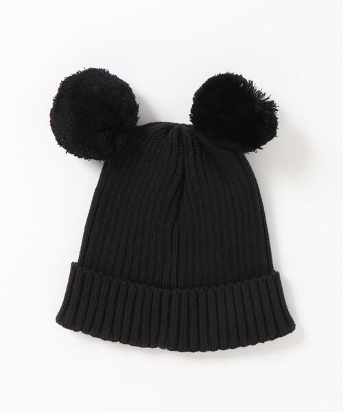 Mini Rodini(ミニロディーニ)の「mini rodini / ポンポン ニット帽(ニットキャップ/ビーニー・キッズ・ブラック/ブラウン・48/50/52/54)」の3枚目の写真