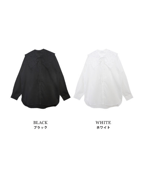 MODE ROBE（モードローブ）の「取り外しレース襟付きブラウス（シャツ/ブラウス・レディース・ホワイト/ブラック・FREE）」の17枚目の写真