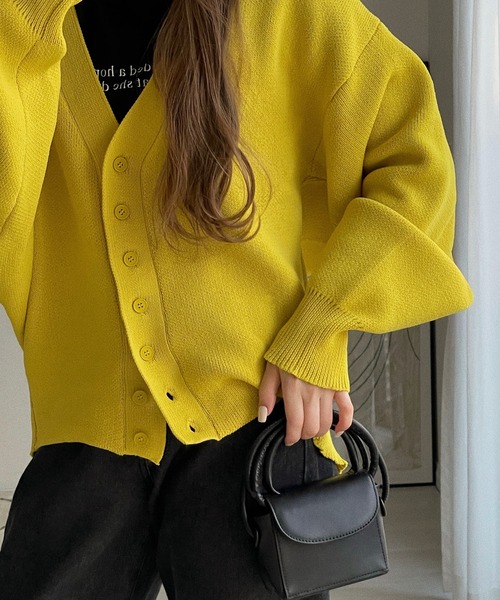 etade(エタード)の「【etade】volume sleeve over cardigan etdwz21a004(カーディガン/ボレロ・レディース・ブラック/マスタード/ライトベージュ/テラコッタ・FREE)」の13枚目の写真