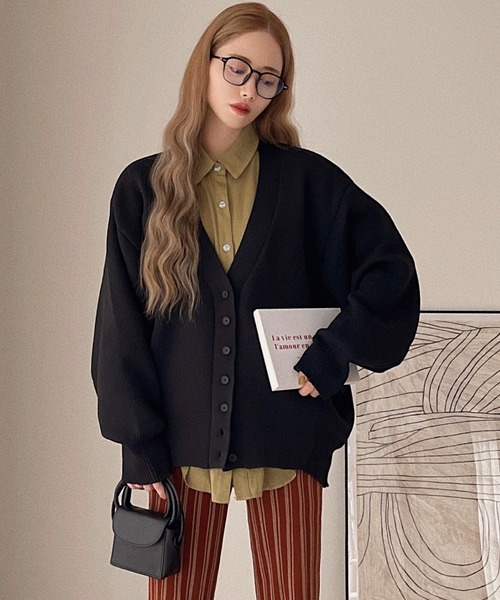 etade(エタード)の「【etade】volume sleeve over cardigan etdwz21a004(カーディガン/ボレロ・レディース・ブラック/マスタード/ライトベージュ/テラコッタ・FREE)」の17枚目の写真