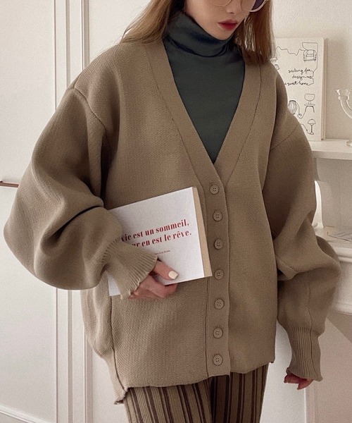 etade(エタード)の「【etade】volume sleeve over cardigan etdwz21a004(カーディガン/ボレロ・レディース・ブラック/マスタード/ライトベージュ/テラコッタ・FREE)」の21枚目の写真