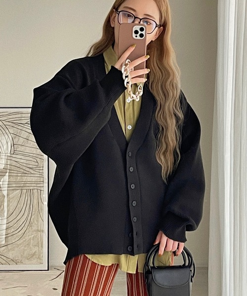 etade(エタード)の「【etade】volume sleeve over cardigan etdwz21a004(カーディガン/ボレロ・レディース・ブラック/マスタード/ライトベージュ/テラコッタ・FREE)」の20枚目の写真
