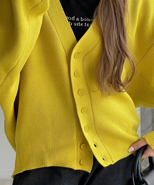 etade(エタード)の「【etade】volume sleeve over cardigan etdwz21a004(カーディガン/ボレロ・レディース・ブラック/マスタード/ライトベージュ/テラコッタ・FREE)」の14枚目の写真