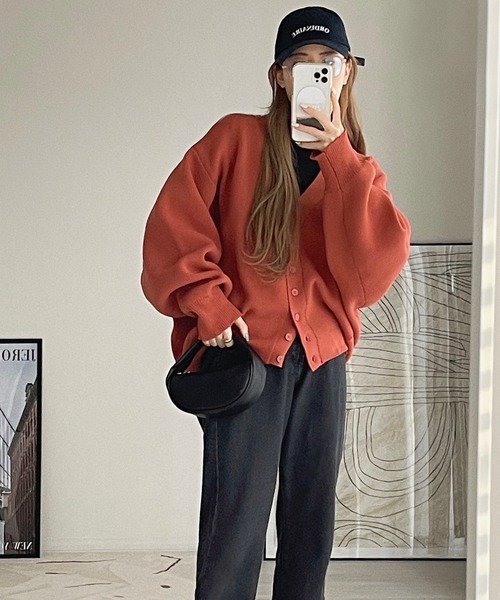 etade(エタード)の「【etade】volume sleeve over cardigan etdwz21a004(カーディガン/ボレロ・レディース・ブラック/マスタード/ライトベージュ/テラコッタ・FREE)」の8枚目の写真
