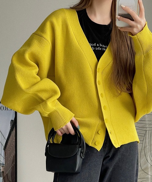 etade(エタード)の「【etade】volume sleeve over cardigan etdwz21a004(カーディガン/ボレロ・レディース・ブラック/マスタード/ライトベージュ/テラコッタ・FREE)」の11枚目の写真