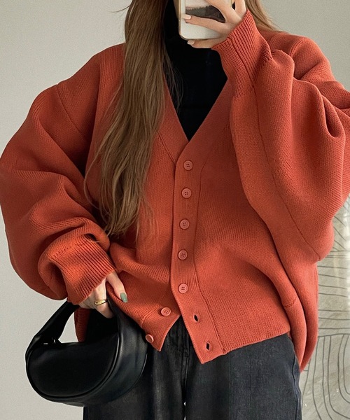 etade(エタード)の「【etade】volume sleeve over cardigan etdwz21a004(カーディガン/ボレロ・レディース・ブラック/マスタード/ライトベージュ/テラコッタ・FREE)」の7枚目の写真