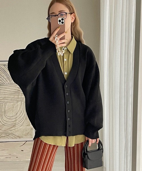 etade(エタード)の「【etade】volume sleeve over cardigan etdwz21a004(カーディガン/ボレロ・レディース・ブラック/マスタード/ライトベージュ/テラコッタ・FREE)」の16枚目の写真