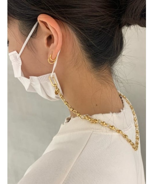 SLY（スライ）の「2WAY CHAIN MASK STRAP/チェーンマスクストラップ（ネックレス・レディース・ゴールド/シルバー・FREE）」の3枚目の写真